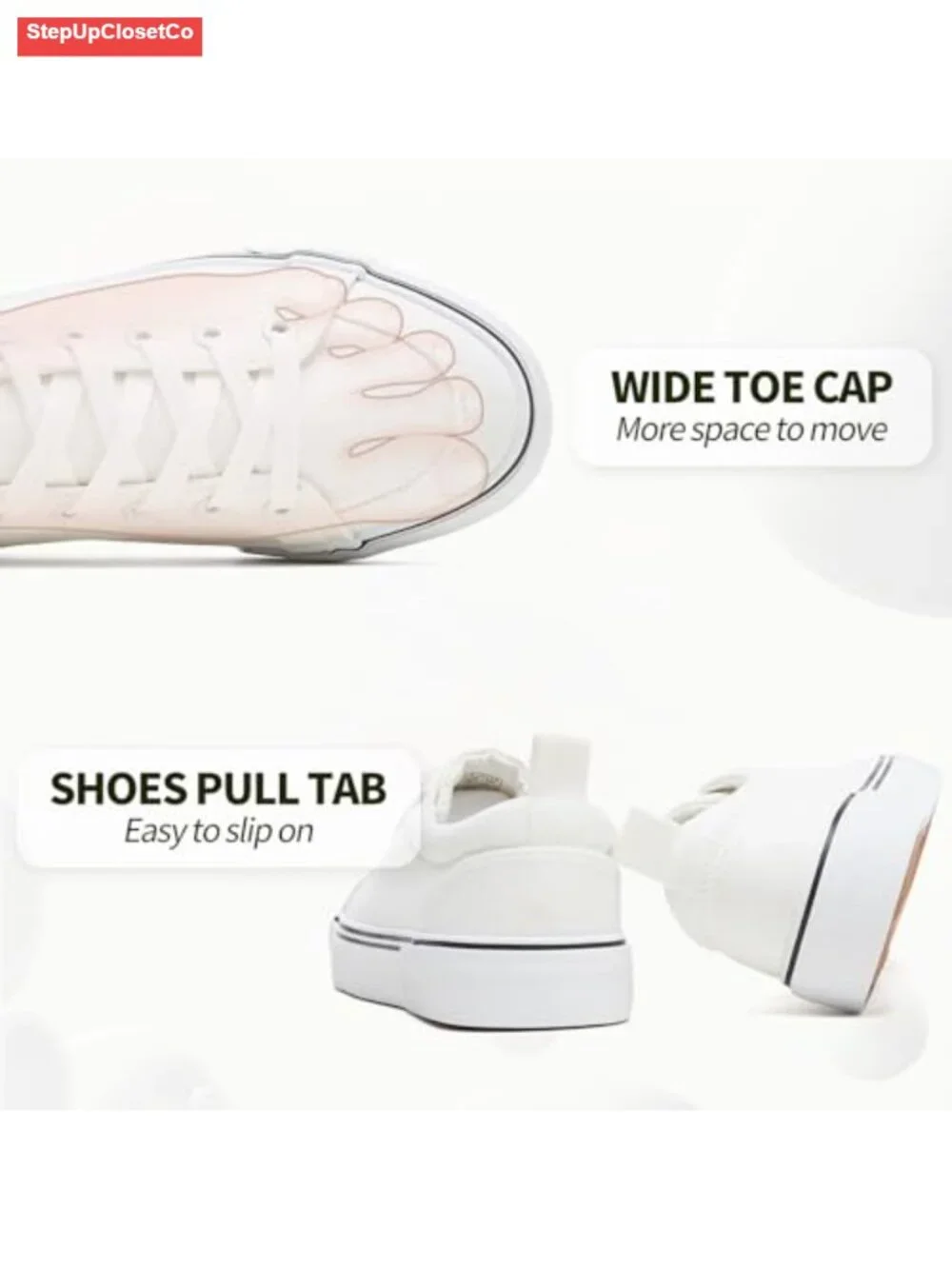 Women's Canvas Sneakers Low Top Comfortable Fashion Tennis Shoes, Breathable